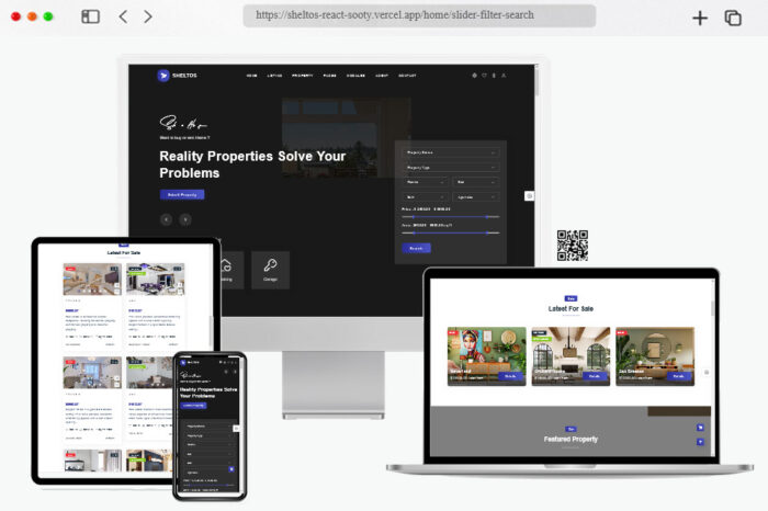 sheltos real estate react template