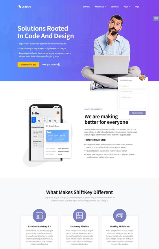 shiftkey software landing page template