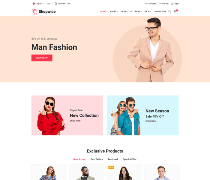 shopwise ecommerce bootstrap html template