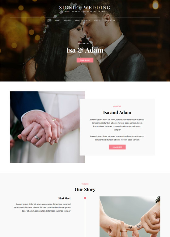 signify free wedding wordpress theme