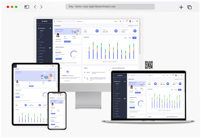 skote vuejs admin dashboard template