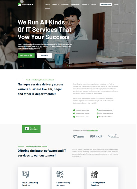 smartdata it solutions services wordpress theme