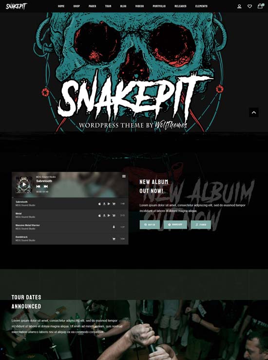 snakepit music wordpress theme