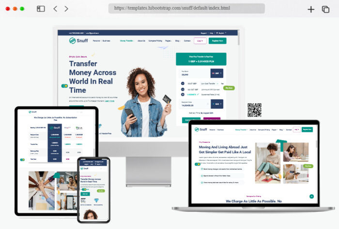 snuff online banking money transfer html template