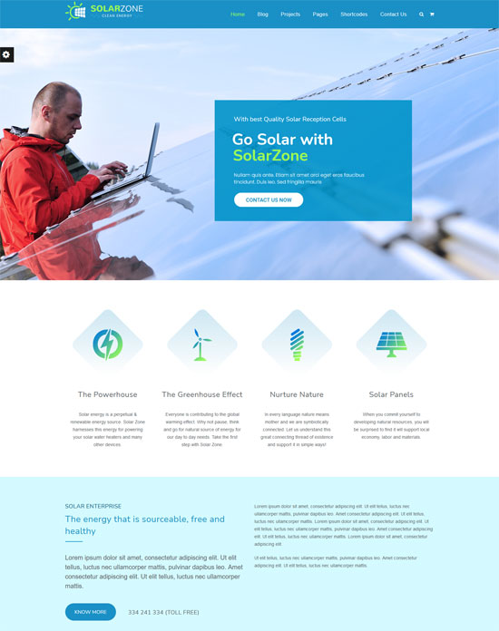 solar energy wind power company theme