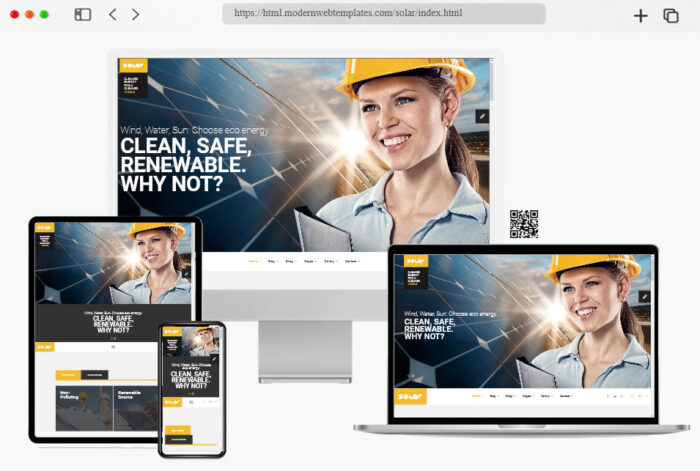 solar renewable energy sinlge html template