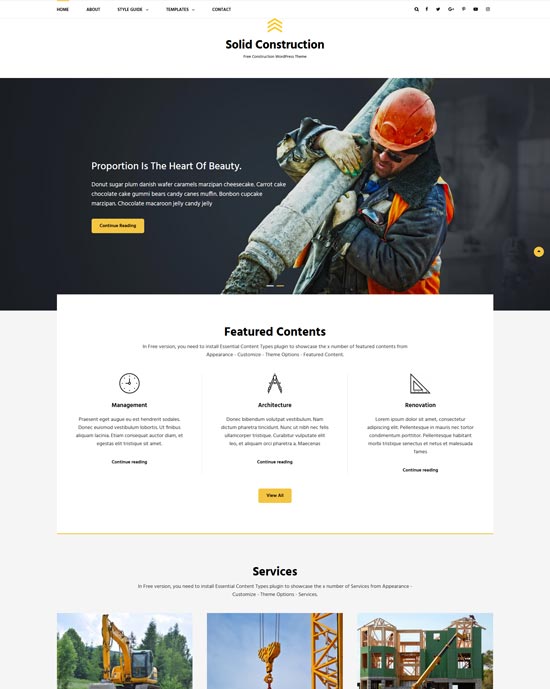 solid construction classic wordpress