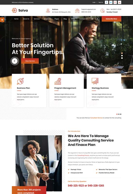 solva consulting business html template
