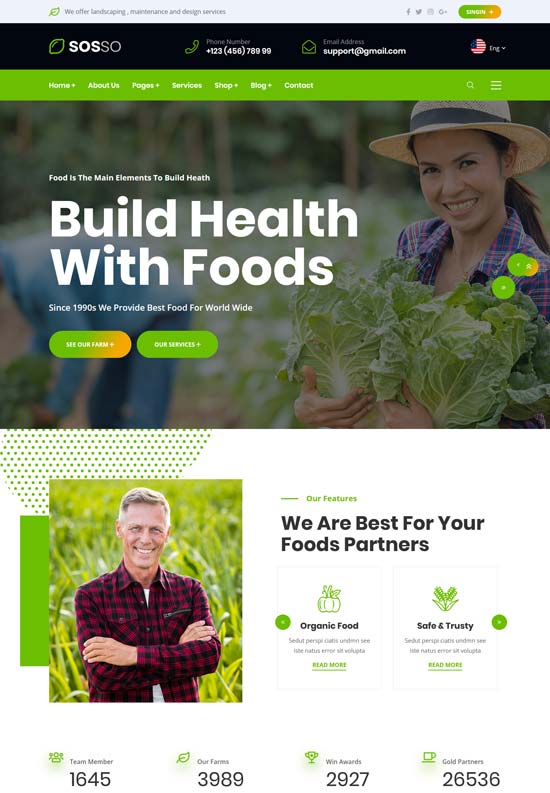 sosso agriculture html template