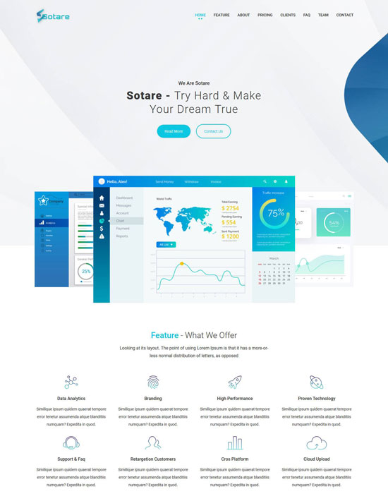 sotare software landing page html template