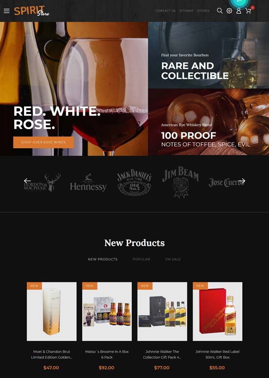 spirit liquor store prestashop theme