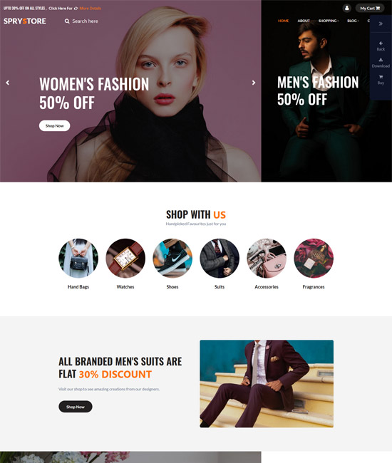 45+ Best Free eCommerce Website Templates 2024 - freshDesignweb