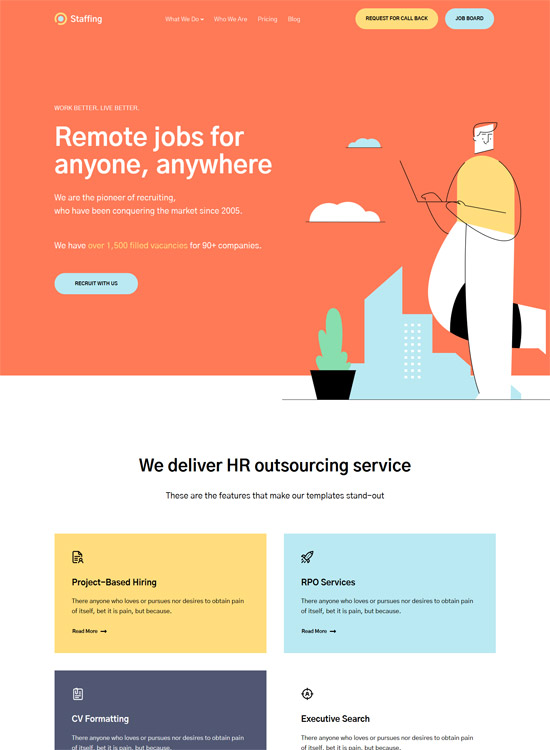 staffing recruitment agency wordpress theme