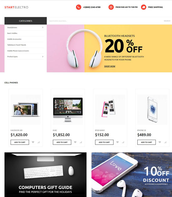 startelectro free ecommerce magento theme