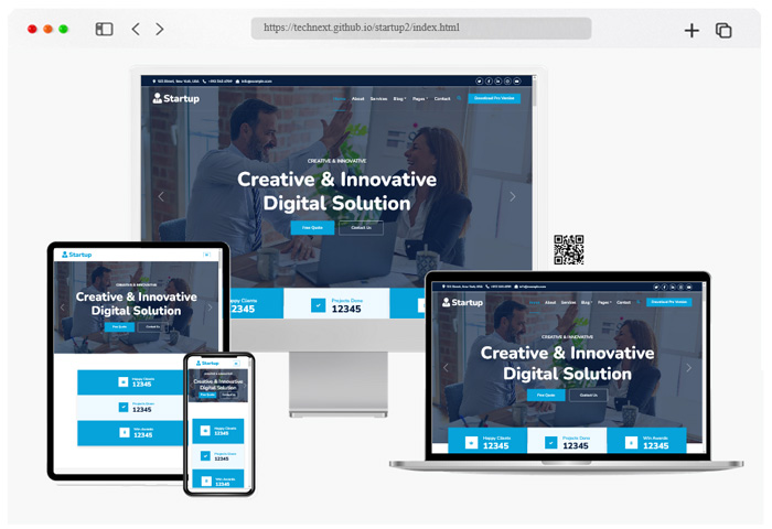 startup free business html template