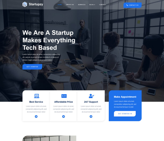 startupzy free business wordpress theme