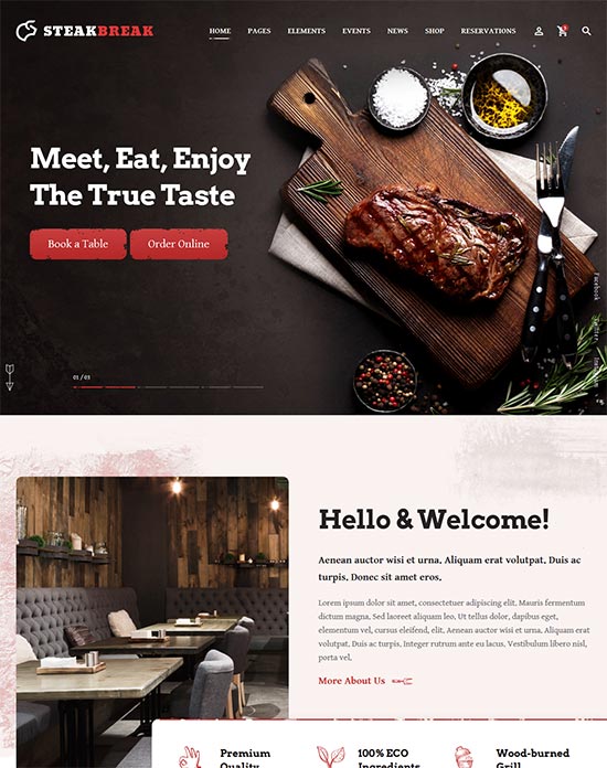 steakbreak restaurant html template