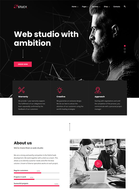 stucy web design agency wordpress theme