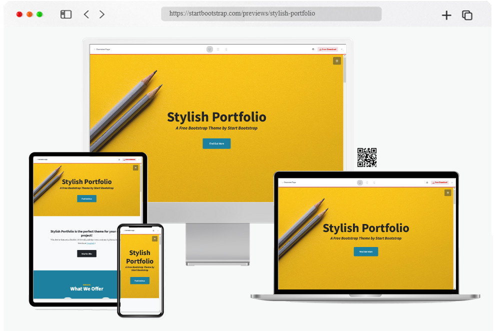 stylish portfolio free one page bootstrap theme