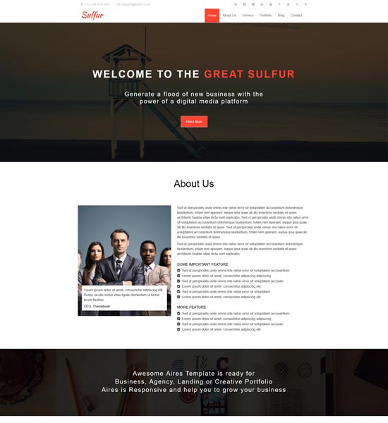 sulfur html template