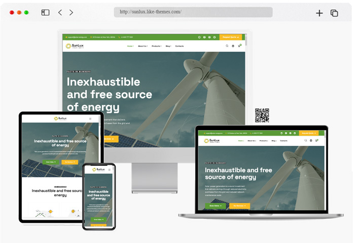 sunlux solar energy wordpress theme