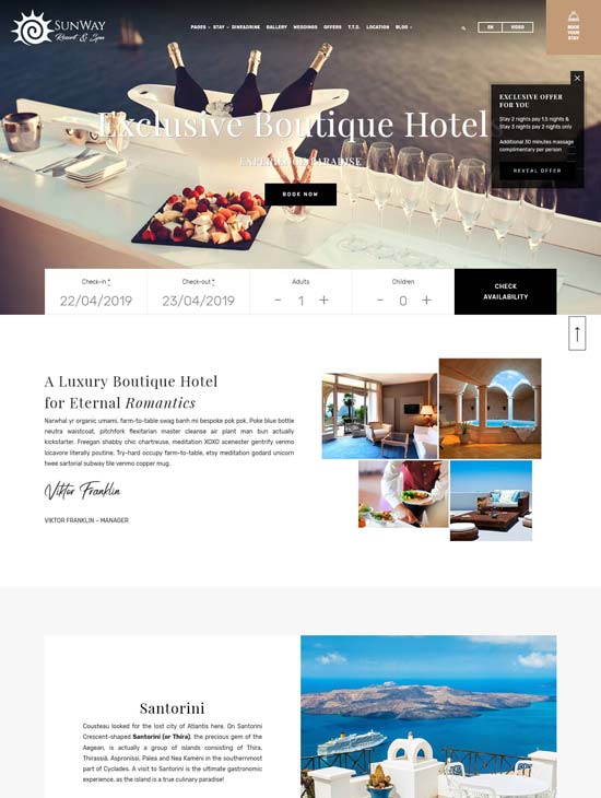 sunway hotel booking wordpress theme