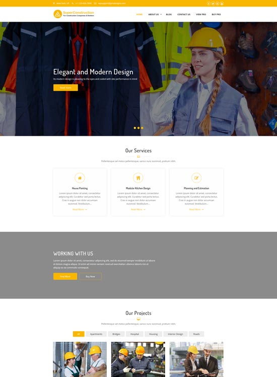 super construction free wordpress theme