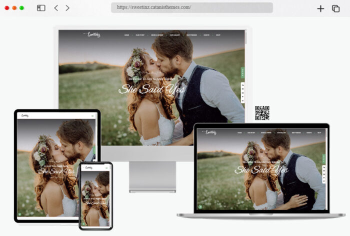 sweetinz creative onepage wedding wordpress theme