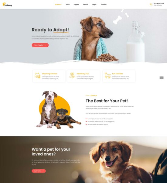 tailwag dog breeder wordpress theme