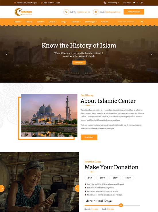 taqwa islamic center wordpress theme