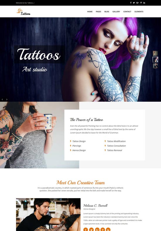 tattoos wordpress theme
