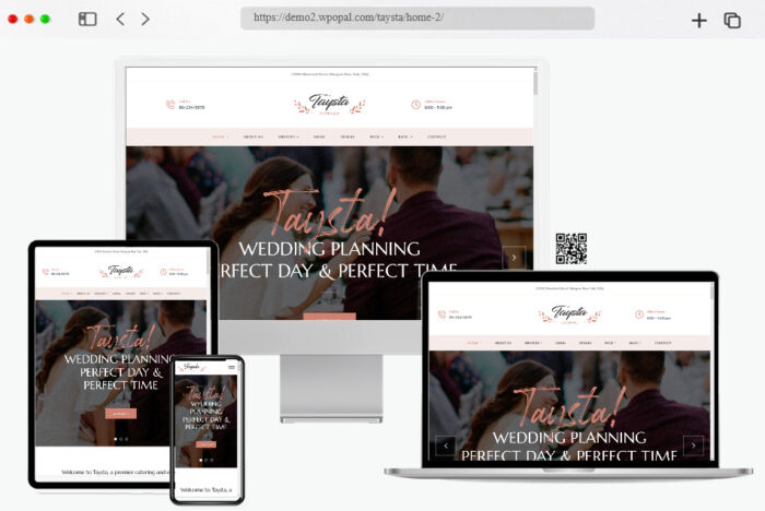 taysta wedding event planning wordpress theme