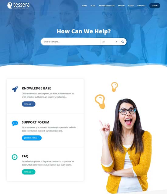 tessera knowledge base wordpress theme