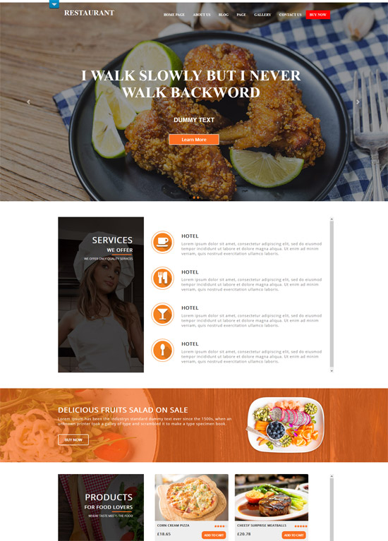 the free food restaurant wordpress theme