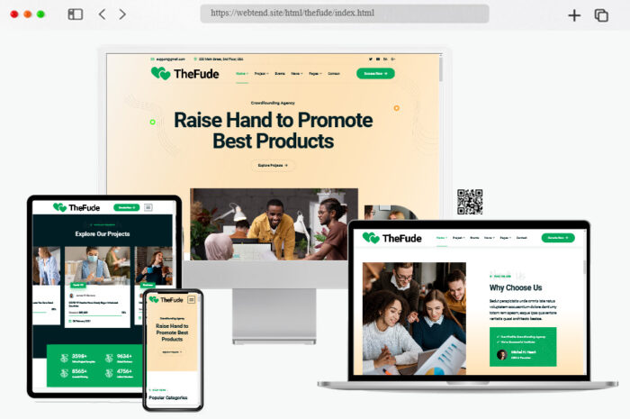 thefude crowdfunding charity html template