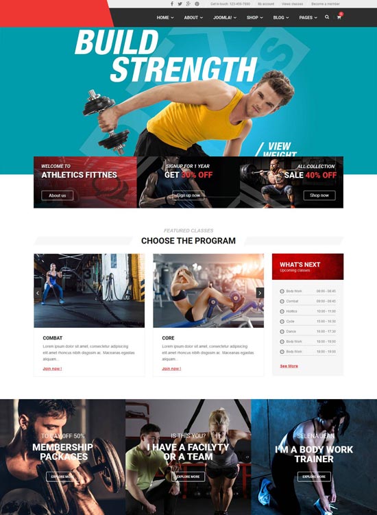 thegym fitness joomla template