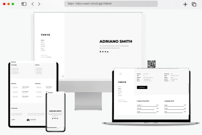 tokyo html resume template