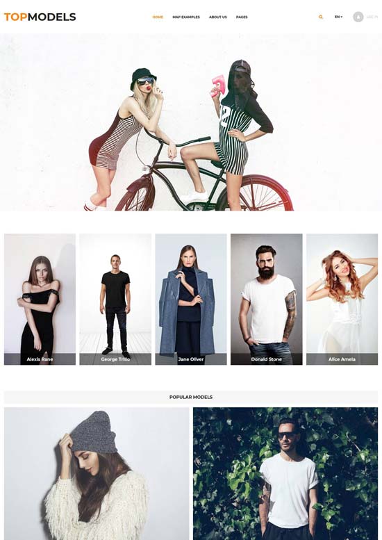 top models website template