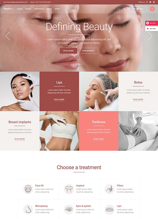 touchup cosmetic plastic surgery theme