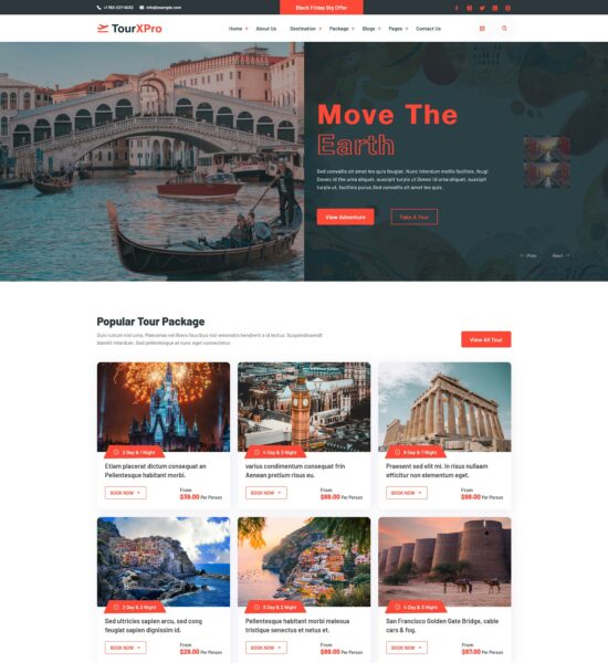 tourxpro travels tourism agency html template