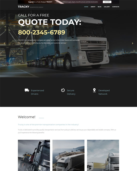 tracky transportation free joomla template