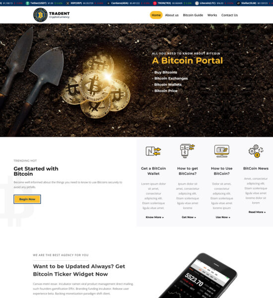 tradent cryptocurrency bitcoin wordpress theme