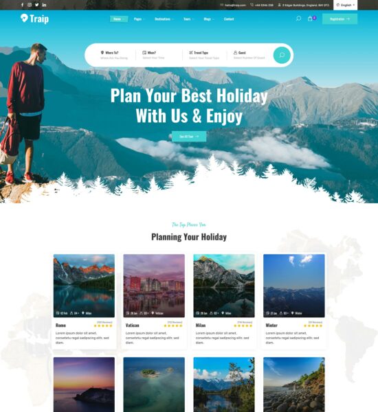 traip travel tour booking html template