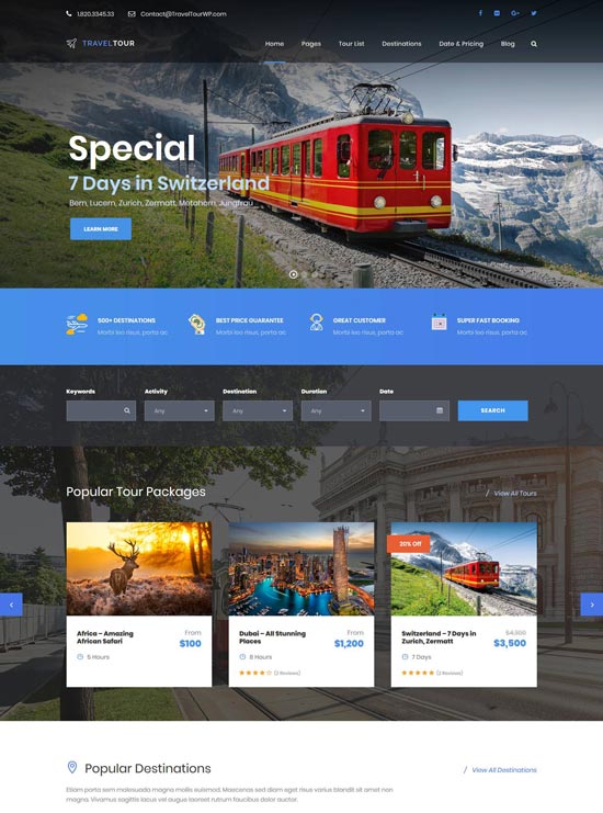 travel tour html template