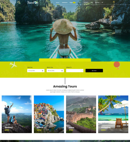 travelon travel agency joomla template