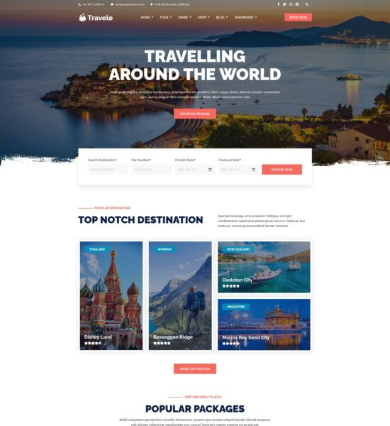 travele travel tour agency html template
