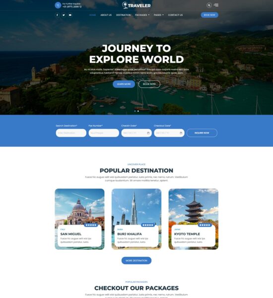 traveler travel business html template