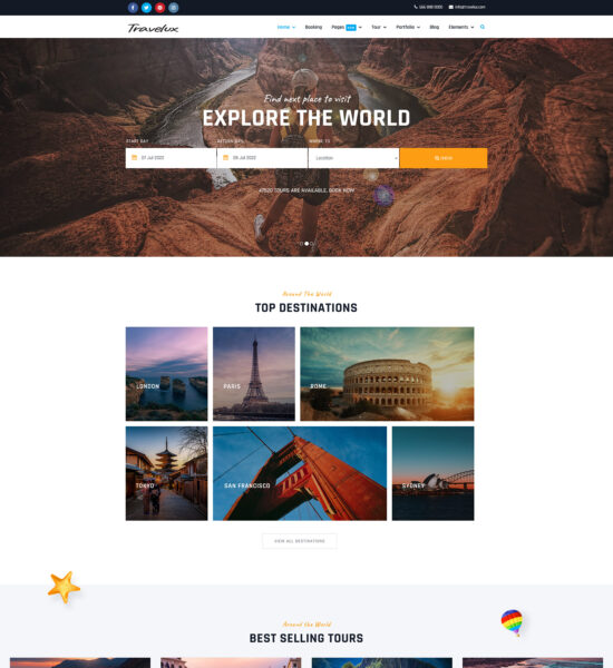 travelux travel agency joomla template