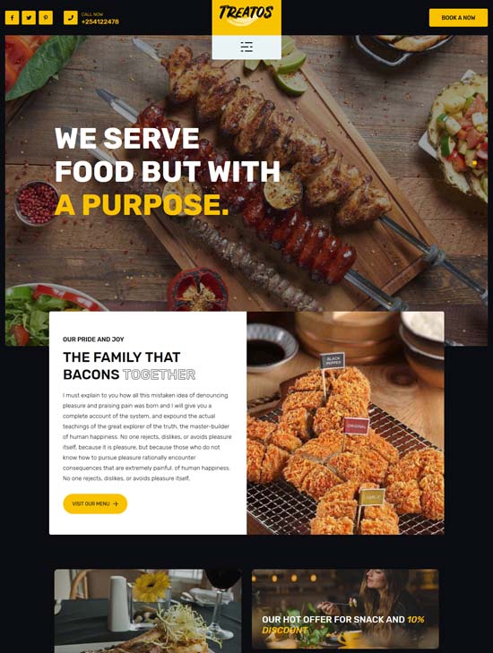 treatos restaurant html template