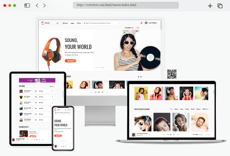 tunein e commerce music template